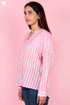 Mulmul Cotton Top In Striped Block Print